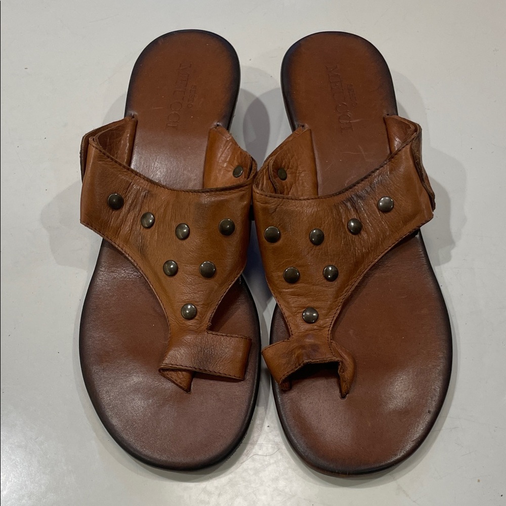 Sesto Meucci Brown Leather Sandals